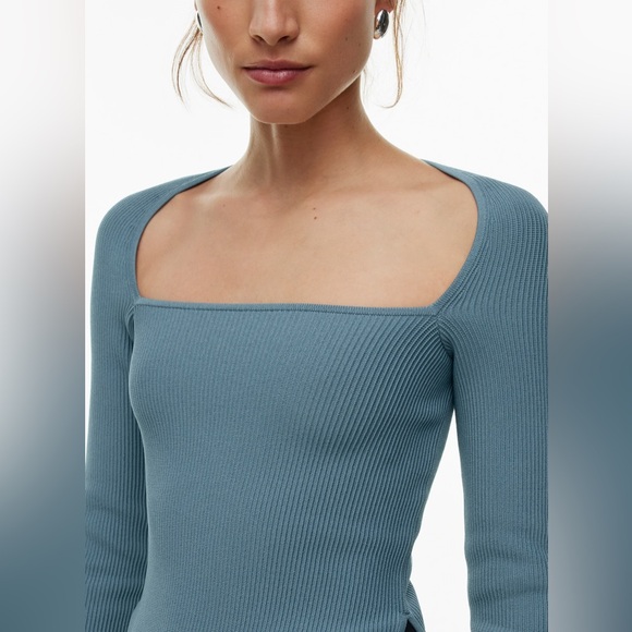 Babaton Cultural Long Sleeved Sculpt Knit -Slab Blue- -Size M-NWT - Picture 3 of 8